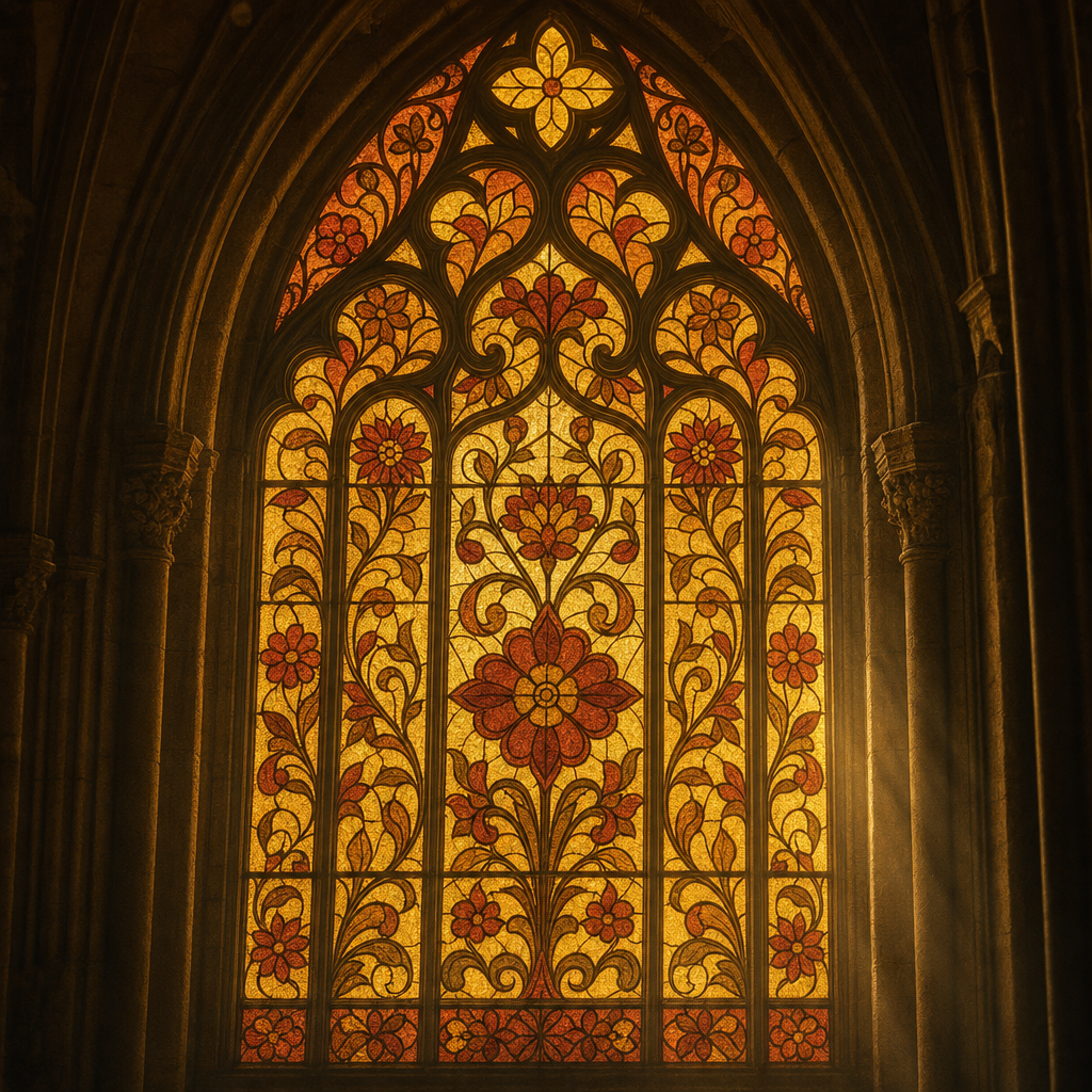 ADELANTE stained-glass window