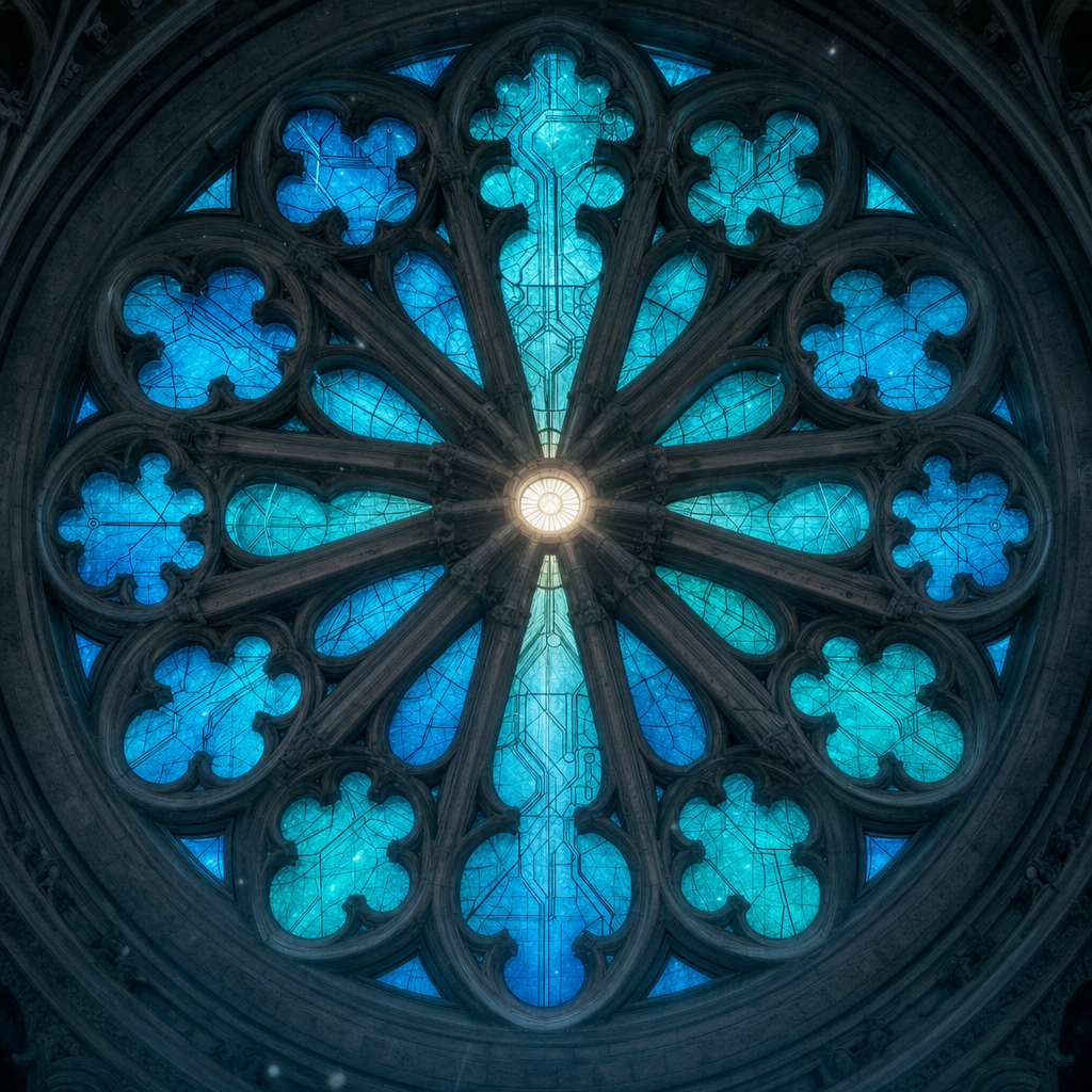 AURA/5 stained-glass rose window