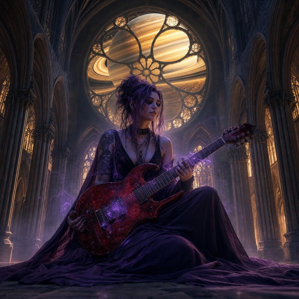 ZED -- Queen Cathedral cover, full composition with guitar and quantum fields
